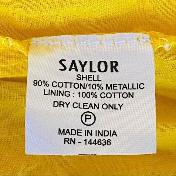 Saylor Yellow Adrianne Ruffle Sleeve Smocked Waist Mini Dress Sz M - Picture 13 of 16